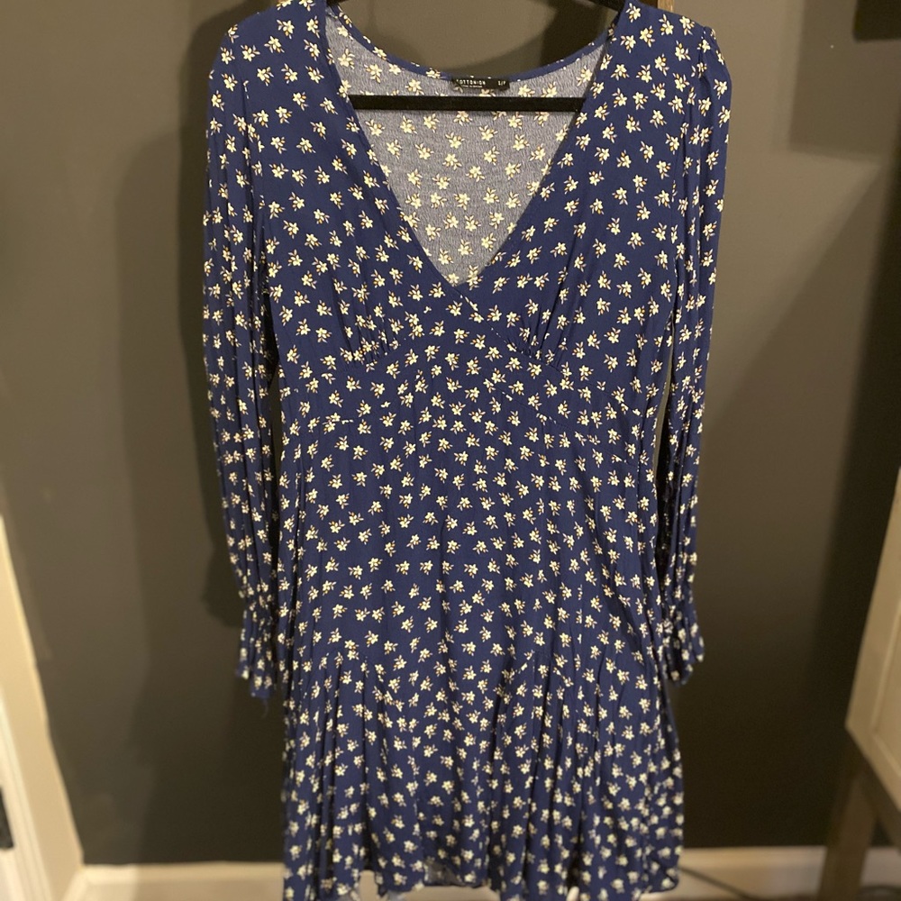 Deep V baby doll style dress.